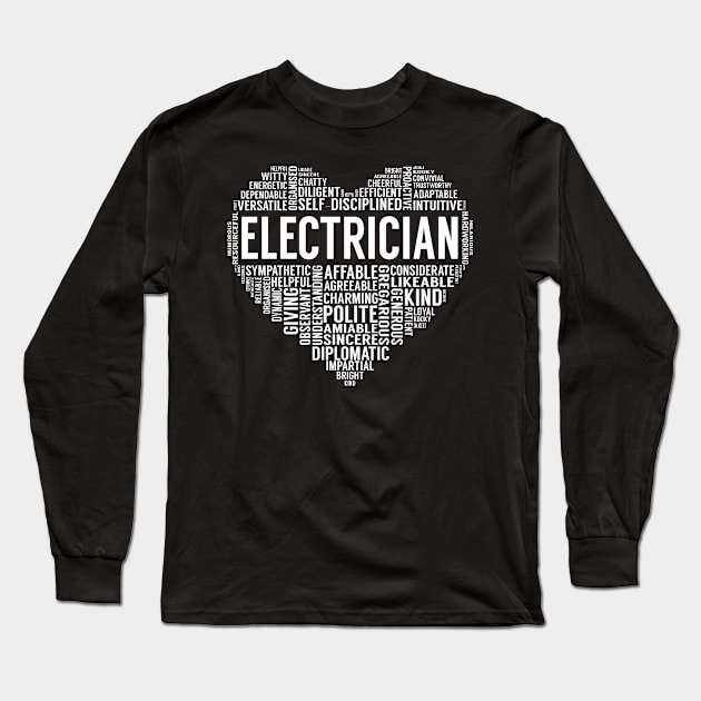 Electrician Heart Long Sleeve T-Shirt by LotusTee